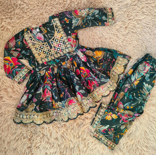 Ethnic - Black Chanderi Silk Girl